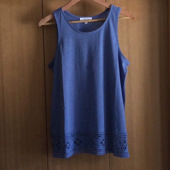 Lace Bottom, Cotton, Loose Summer Tank - Picture 1 of 6